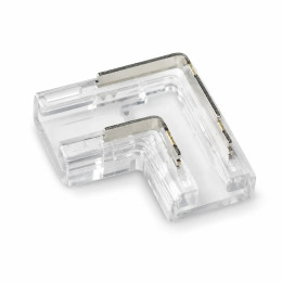 Конектор кутовий 90° для COB LED стрічки 8 мм 12-24V прозорий SC-34-SW-8-2, 2 контакти, без пайки