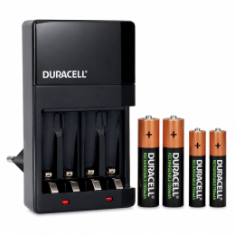 Швидкий зарядний пристрій Duracell CEF27 для AA/AAA Ni-MH з 2 акумуляторами AA 1300 mAh і 2 AAA 750 mAh Швидкий зарядний пристрій Duracell CEF27 для AA/AAA Ni-MH з 2 акумуляторами AA 1300 mAh і 2 AAA 750 mAh