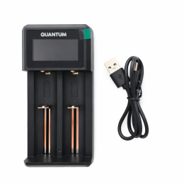 Універсальний зарядний пристрій Quantum QM-BC4120 Type-C для Li-ion, Ni-MH і Ni-Cd акумуляторів, 2 незалежні слоти, РК-дисплей Універсальний зарядний пристрій Quantum QM-BC4120 Type-C для Li-ion, Ni-MH і Ni-Cd акумуляторів, 2 незалежні слоти, РК-дисплей