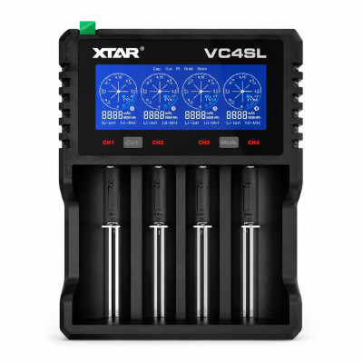 Зарядний пристрій XTAR VC4SL QC3.0 для Li-ion та Ni-MH акумуляторів, 4 слоти, LCD дисплей, струм до 3A, USB-C Зарядний пристрій XTAR VC4SL QC3.0 для Li-ion та Ni-MH акумуляторів, 4 слоти, LCD дисплей, струм до 3A, USB-C