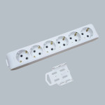 Колодка електрична 6 гнізд з заземленням VIKO Multi-Let 16А з кріпленням для поверхні – силова розетка для подовжувача