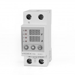 Реле контролю напруги та струму VIDEX RESIST 145–300В 1–63А – захист електроприладів, DIN, IP40, однофазне