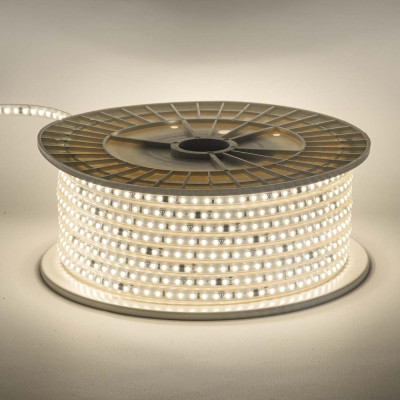 Светодиодная лента 220V 9W/м 120 LED/м 3000K тёплый белый IP65 клейкая 11×5.5мм – LED лента AVT в силиконе, цена за 1 метр