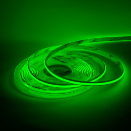 Светодиодная лента зеленая MTK electro COB 12V 9W/м 320 LED/м IP20 8мм, 5 м — сплошная подсветка