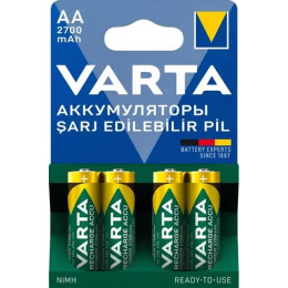 Акумулятори VARTA AA 1.2V 2700mAh Ni-Mh (4 шт, HR6) – перезаряджувані батарейки для техніки