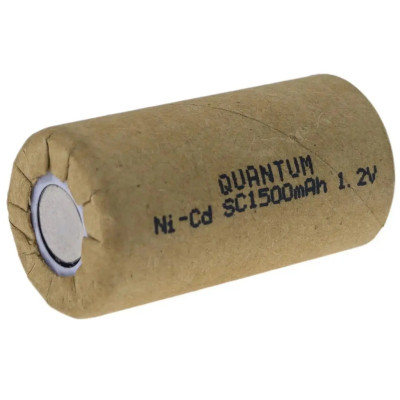 Акумулятор Ni-Cd SC 1.2V 1500mAh Quantum Ø22×42.5мм – технічний Sub-C елемент для електроінструментів Акумулятор Ni-Cd SC 1.2V 1500mAh Quantum Ø22×42.5мм – технічний Sub-C елемент для електроінструментів