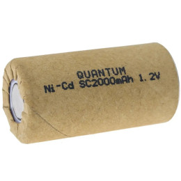 Аккумулятор Ni-Cd SC 1.2V 2000mAh Quantum Ø22×42.5мм – технический Sub-C элемент для электроинструментов Аккумулятор Ni-Cd SC 1.2V 2000mAh Quantum Ø22×42.5мм – технический Sub-C элемент для электроинструментов