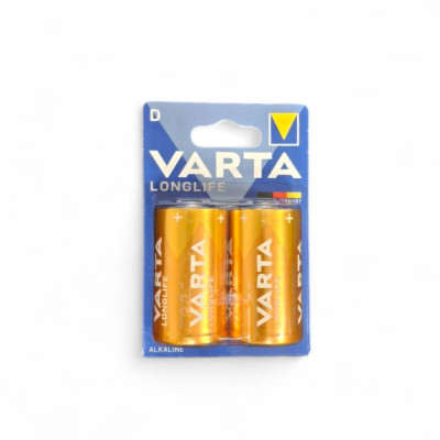 Батарейка Varta Longlife D LR20 Alkaline 1.5V, 2шт – лужні батарейки для ліхтарів, іграшок та радіопристроїв