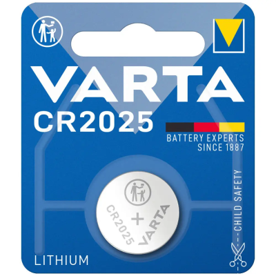 Батарейка Varta CR2025 Lithium 3V 170mAh D20×2.5мм, 1шт – литиевая дисковая батарейка для весов, брелков, часов и пультов Батарейка Varta CR2025 Lithium 3V 170mAh D20×2.5мм, 1шт – литиевая дисковая батарейка для весов, брелков, часов и пультов