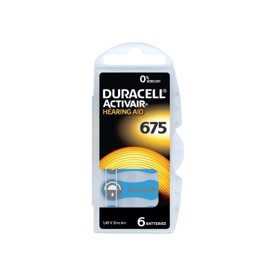 Батарейка DA675 (PR44) для слухових апаратів 1.4V 640mAh D11.6×H5.4 мм повітряно-цинкова, 6 шт – Duracell Батарейка DA675 (PR44) для слухових апаратів 1.4V 640mAh D11.6×H5.4 мм повітряно-цинкова, 6 шт – Duracell