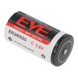 Літієва батарейка EVE ER26500 C 3.6V 9000mAh Li-SoCl₂ – надійний елемент живлення для лічильників і телеметрії
