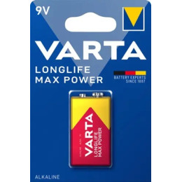 Батарейка VARTA Longlife Max Power 6LR61 (Крона) 9V/6F22 – щелочной элемент питания для точных приборов и сигнализации