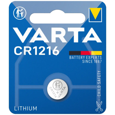 Литиевая батарейка VARTA CR1216 3V 25mAh (12×1.6 мм) Lithium Cell – дисковый элемент питания для часов и электроники Литиевая батарейка VARTA CR1216 3V 25mAh (12×1.6 мм) Lithium Cell – дисковый элемент питания для часов и электроники