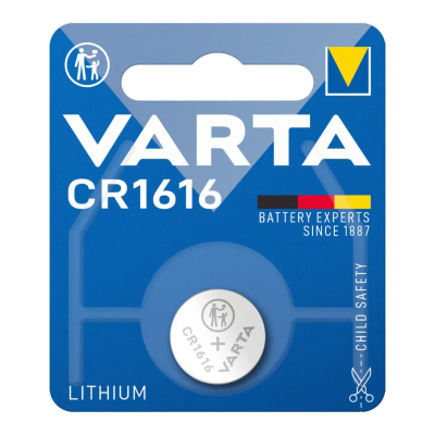 Литиевая батарейка VARTA CR1616 3V 55mAh (16×1.6 мм) Lithium Cell – дисковый элемент питания для пультов, брелоков и часов Литиевая батарейка VARTA CR1616 3V 55mAh (16×1.6 мм) Lithium Cell – дисковый элемент питания для пультов, брелоков и часов