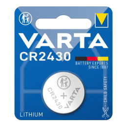 Литиевая батарейка VARTA CR2430 3V 300mAh (24.5×3.0 мм) Lithium Cell – дисковый элемент питания для электроники, брелоков, медицинских устройств и весов Литиевая батарейка VARTA CR2430 3V 300mAh (24.5×3.0 мм) Lithium Cell – дисковый элемент питания для электроники, брелоков, медицинских устройств и весов