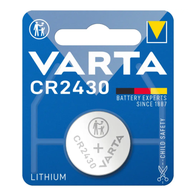 Литиевая батарейка VARTA CR2430 3V 300mAh (24.5×3.0 мм) Lithium Cell – дисковый элемент питания для электроники, брелоков, медицинских устройств и весов