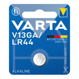 Щелочная батарейка VARTA V13GA / LR44 1.5V Alkaline (11.6×5.4 мм) – дисковый элемент питания для весов, игрушек, пультов и электроники Щелочная батарейка VARTA V13GA / LR44 1.5V Alkaline (11.6×5.4 мм) – дисковый элемент питания для весов, игрушек, пультов и электроники