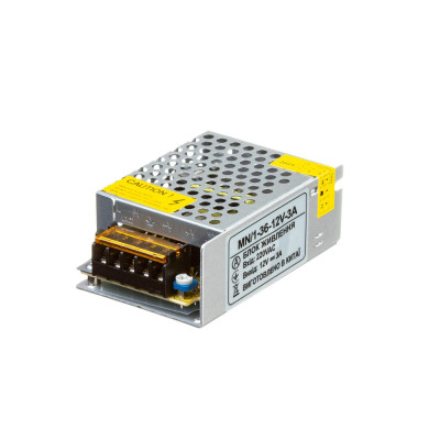 Блок живлення 12V 3A 36Вт 85×58×33 мм перфорований IP20 метал AVT Compact – для світлодіодної стрічки