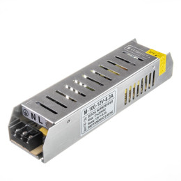 LED блок живлення 12V 8.3A 100Вт 188×45×35 мм IP20 з перфорацією металевий MTK Electro серія M – стабілізований БЖ для стрічок